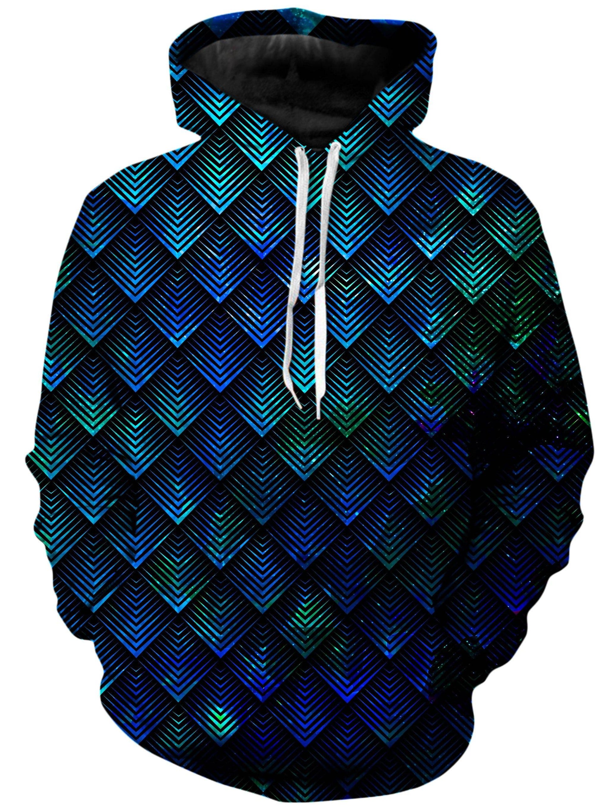 Galactic Dragon Scale Teal Hoodie and Joggers with PM 2.5 Face Mask Combo, Noctum X Truth, | iEDM
