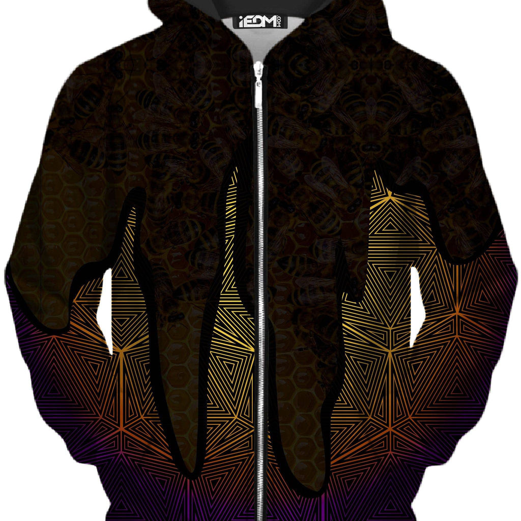 Hallucinations Golden Honey Unisex Zip-Up Hoodie, Noctum X Truth, | iEDM