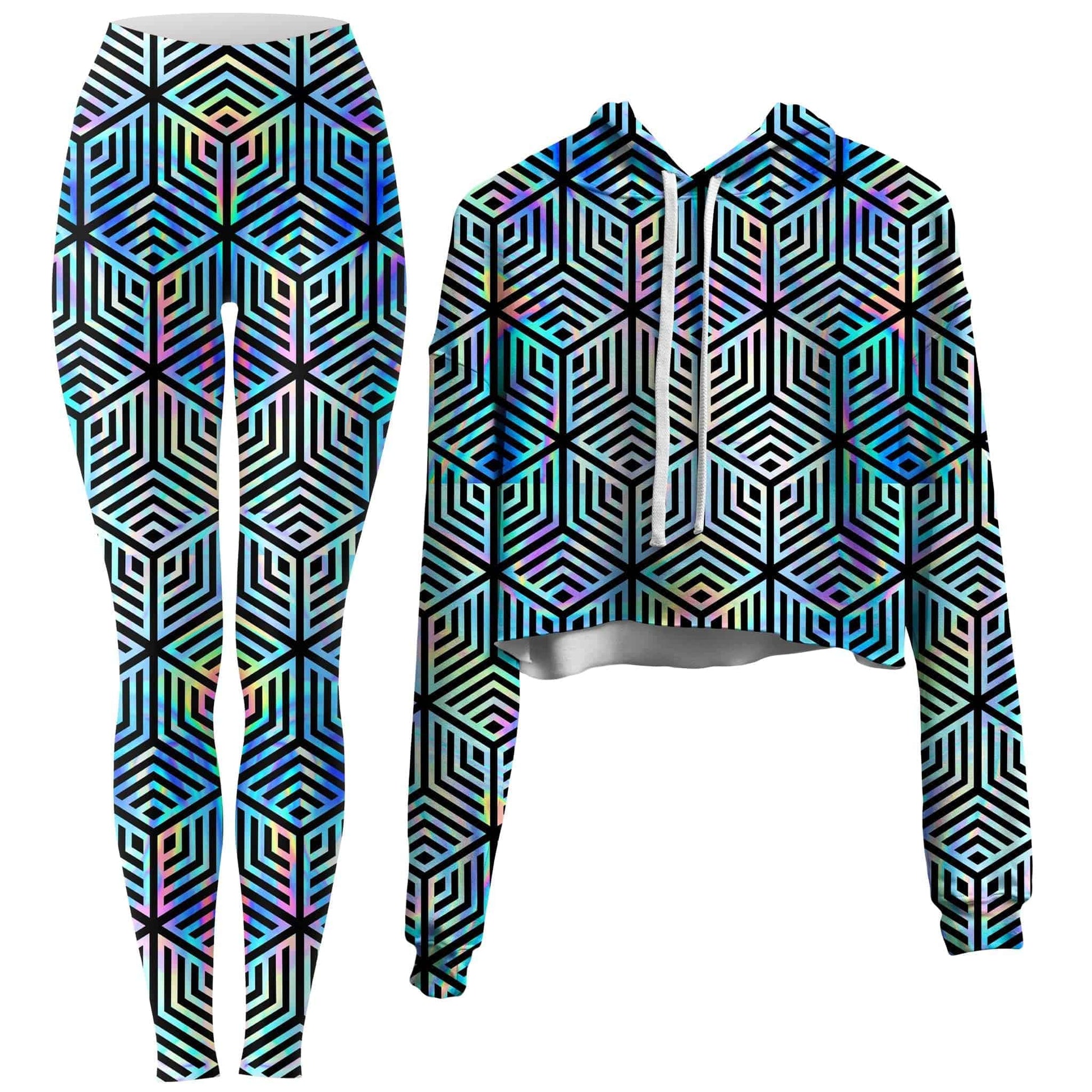 Holographic Hexagon Crop Top and Leggings Combo – iEDM