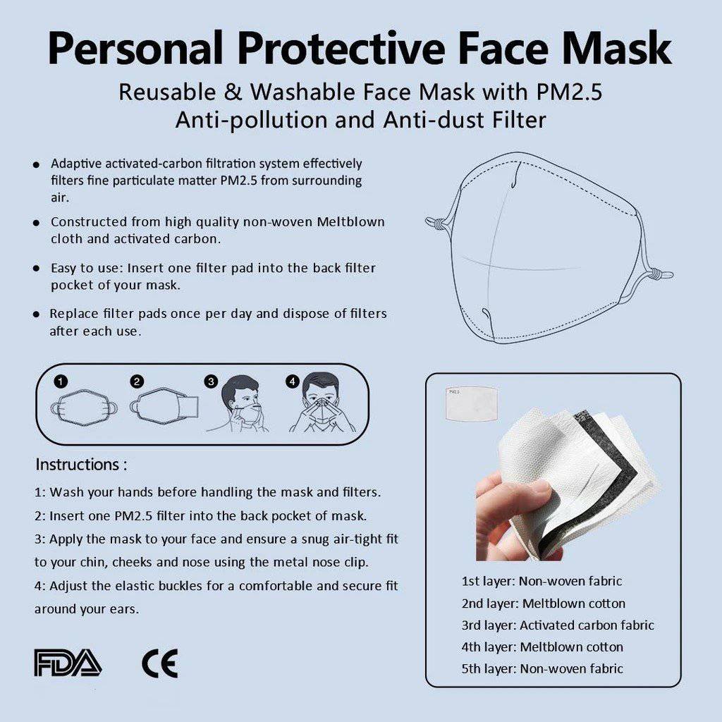 Holographic Hexagon Face Mask With (4) PM 2.5 Carbon Inserts, Noctum X Truth, | iEDM
