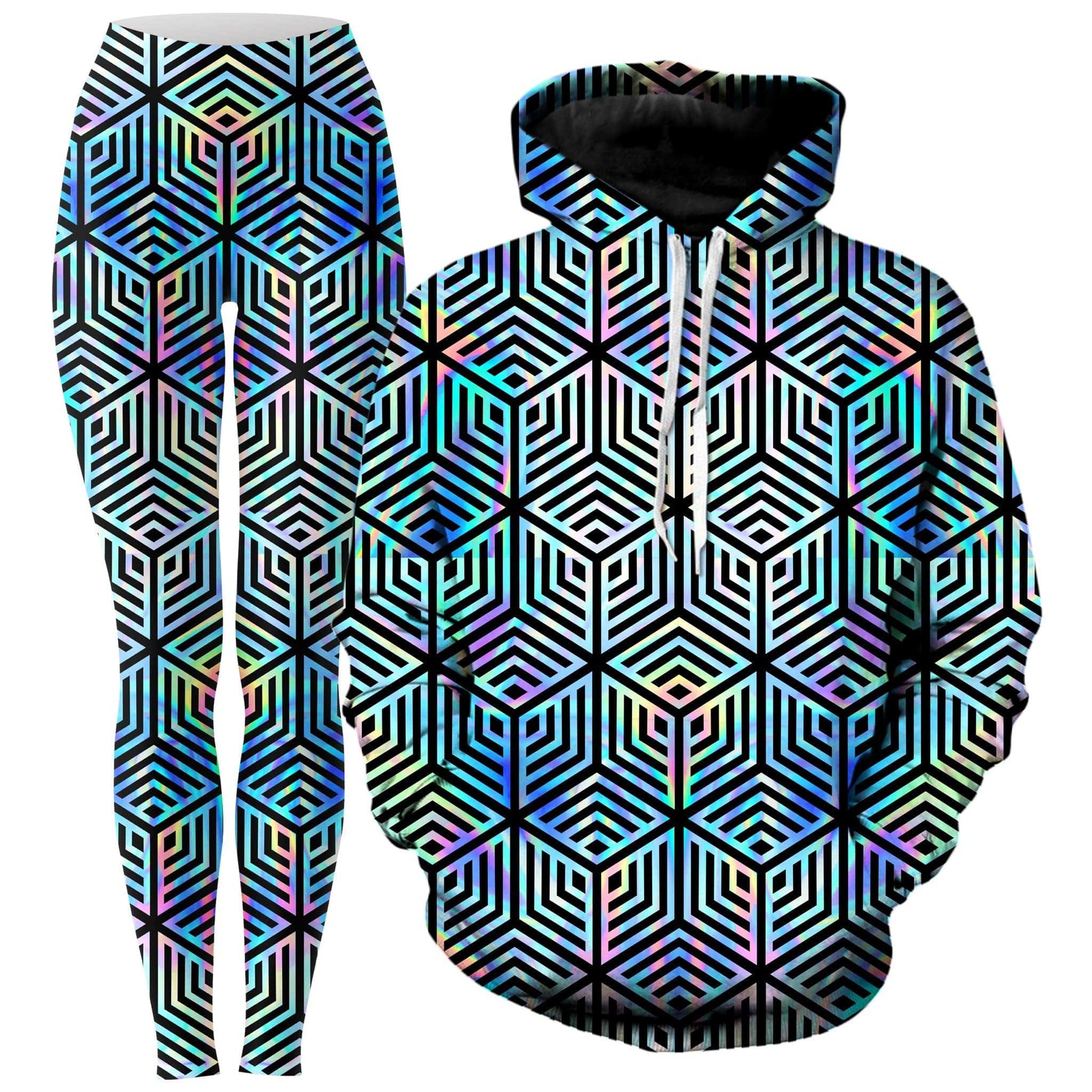 Holographic Hexagon Hoodie and Leggings Combo, Noctum X Truth, | iEDM