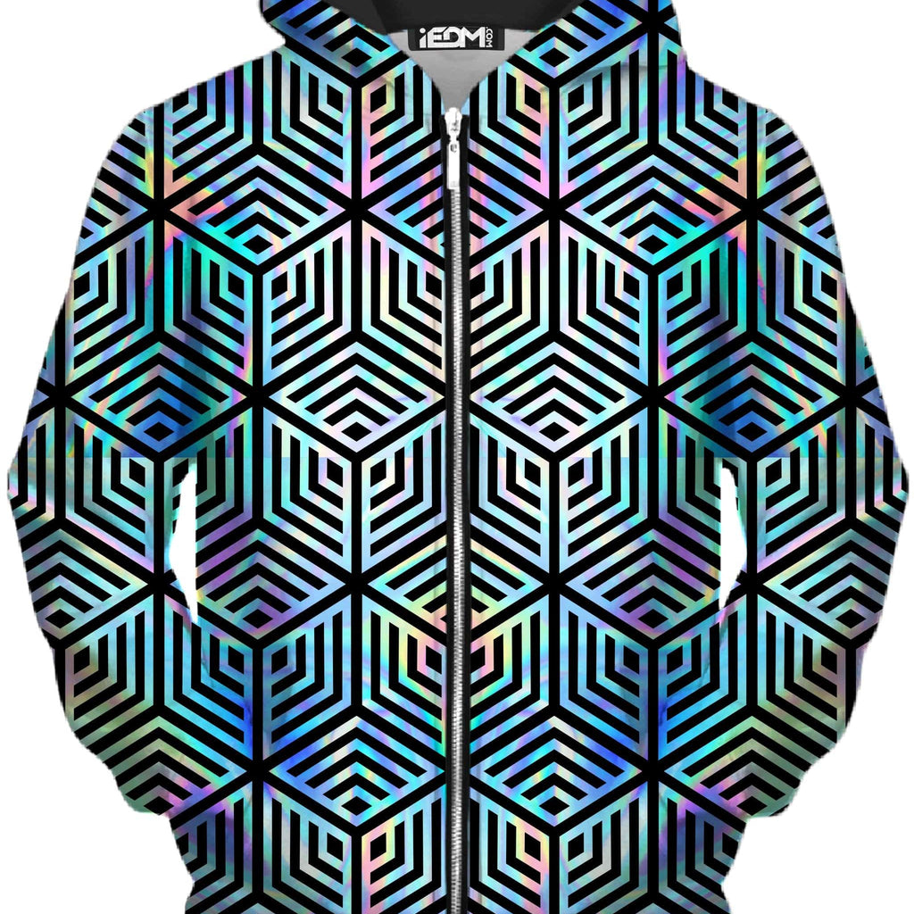 Holographic Hexagon Unisex Zip-Up Hoodie, Noctum X Truth, | iEDM