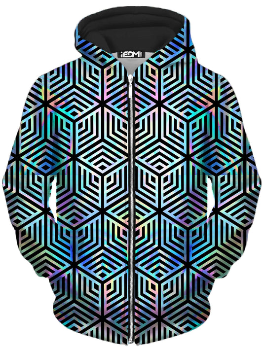 Holographic Hexagon Unisex Zip-Up Hoodie, Noctum X Truth, | iEDM