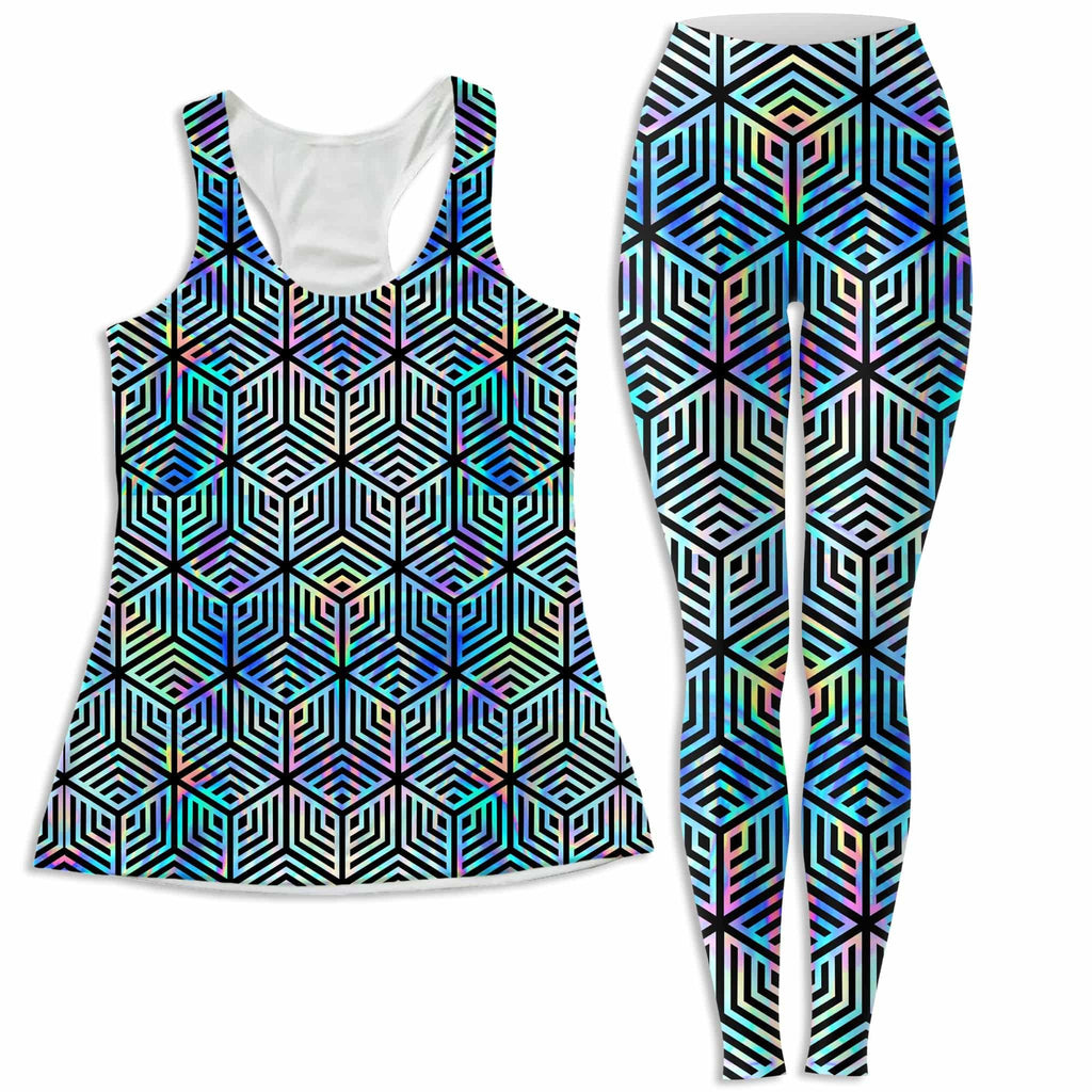 Holographic Hexagon Women's Tank and Leggings Combo, Noctum X Truth, | iEDM