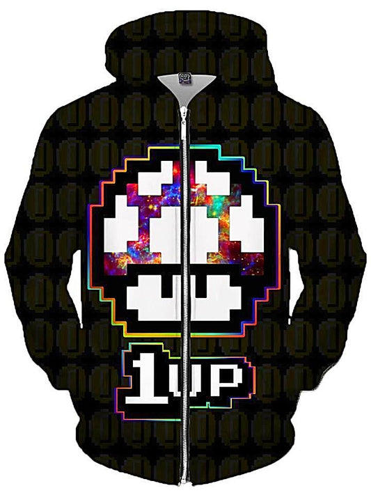 Level Up Mushroom Unisex Zip-Up Hoodie, Noctum X Truth, | iEDM