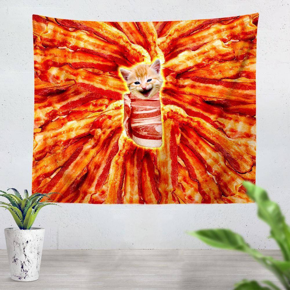 Bacon Cat Tapestry, On Cue Apparel, | iEDM