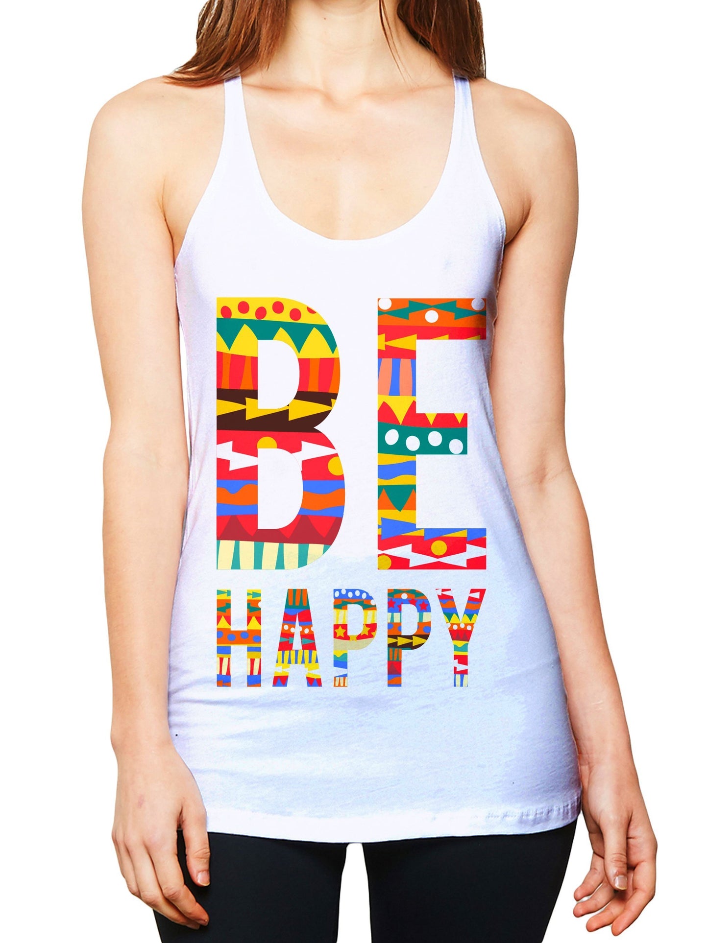 Be Happy Women's Tank Top, On Cue Apparel, | iEDM