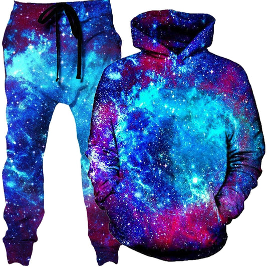 Blue Galaxy Hoodie and Joggers Combo, On Cue Apparel, | iEDM