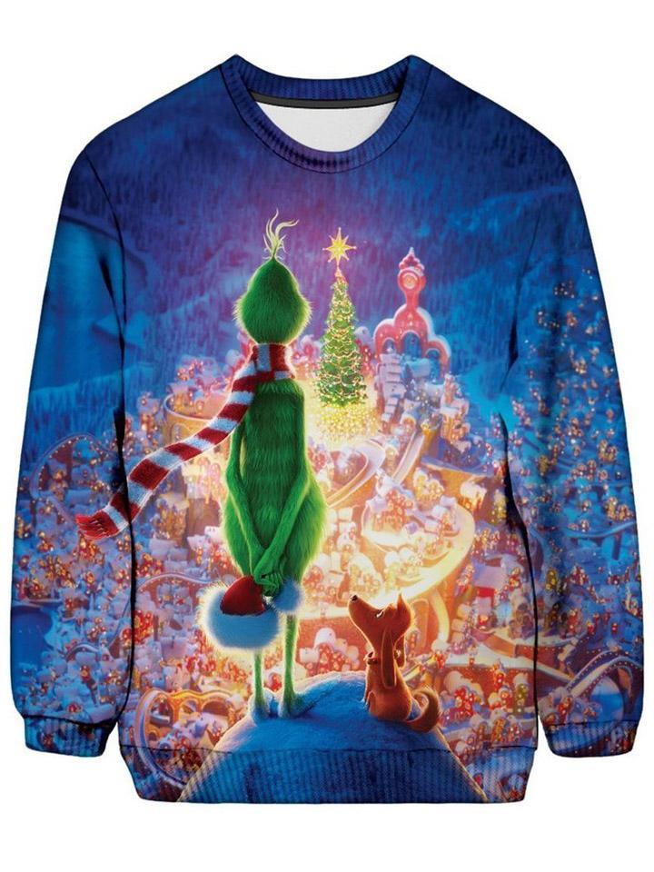 On Cue Apparel Christmas Grinch Ugly Sweatshirt - iEDM