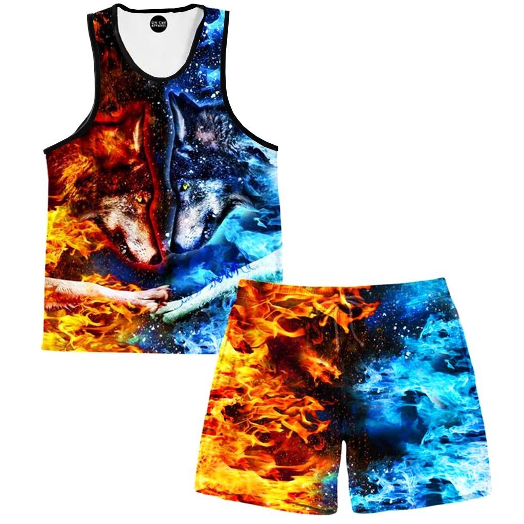 Fire and Ice Tank and Shorts Combo, On Cue Apparel, | iEDM