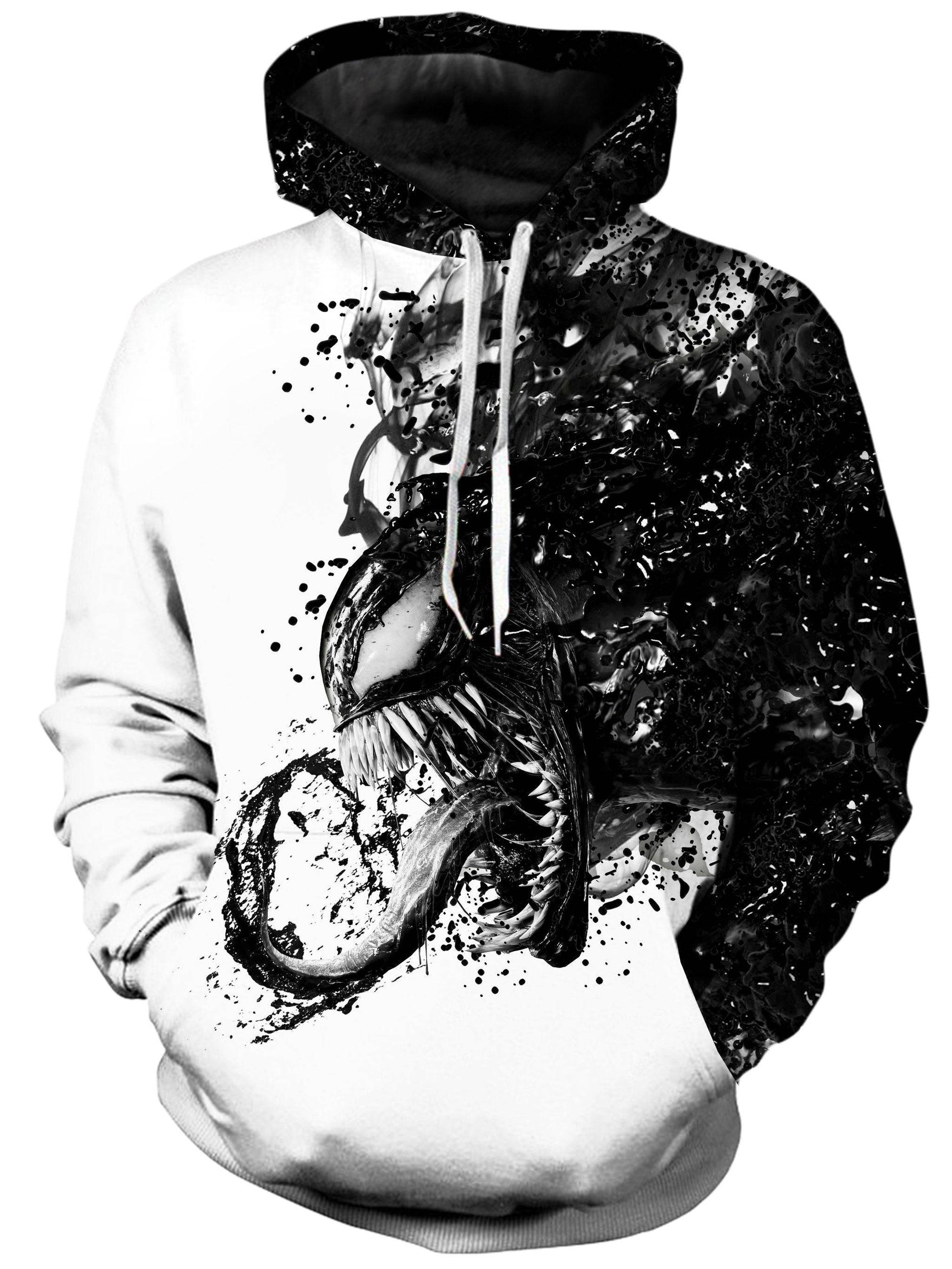 We Sub’N ️ Black Contrast Sublimation Hoodie Adult (3D Print Suggested, Black Bleeds Onto White) Large
