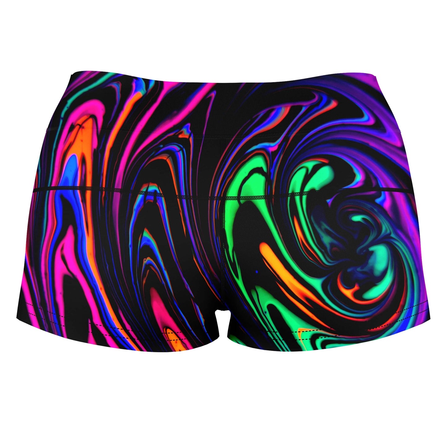 Cosmic Dream High-Waisted Women's Shorts, Psychedelic Pourhouse, | iEDM