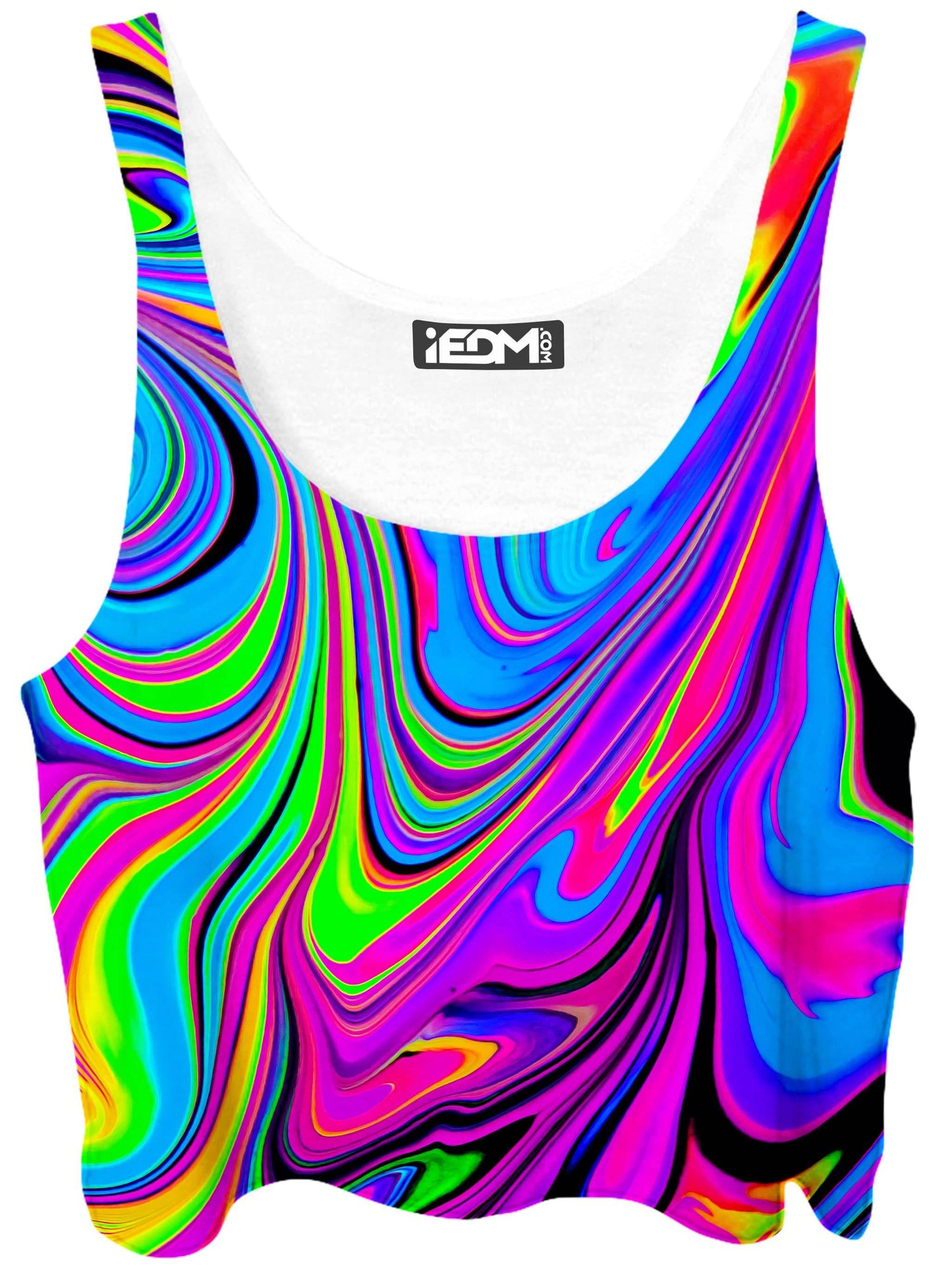 Cosmic Flow Crop Top and Booty Shorts Combo, Psychedelic Pourhouse, | iEDM