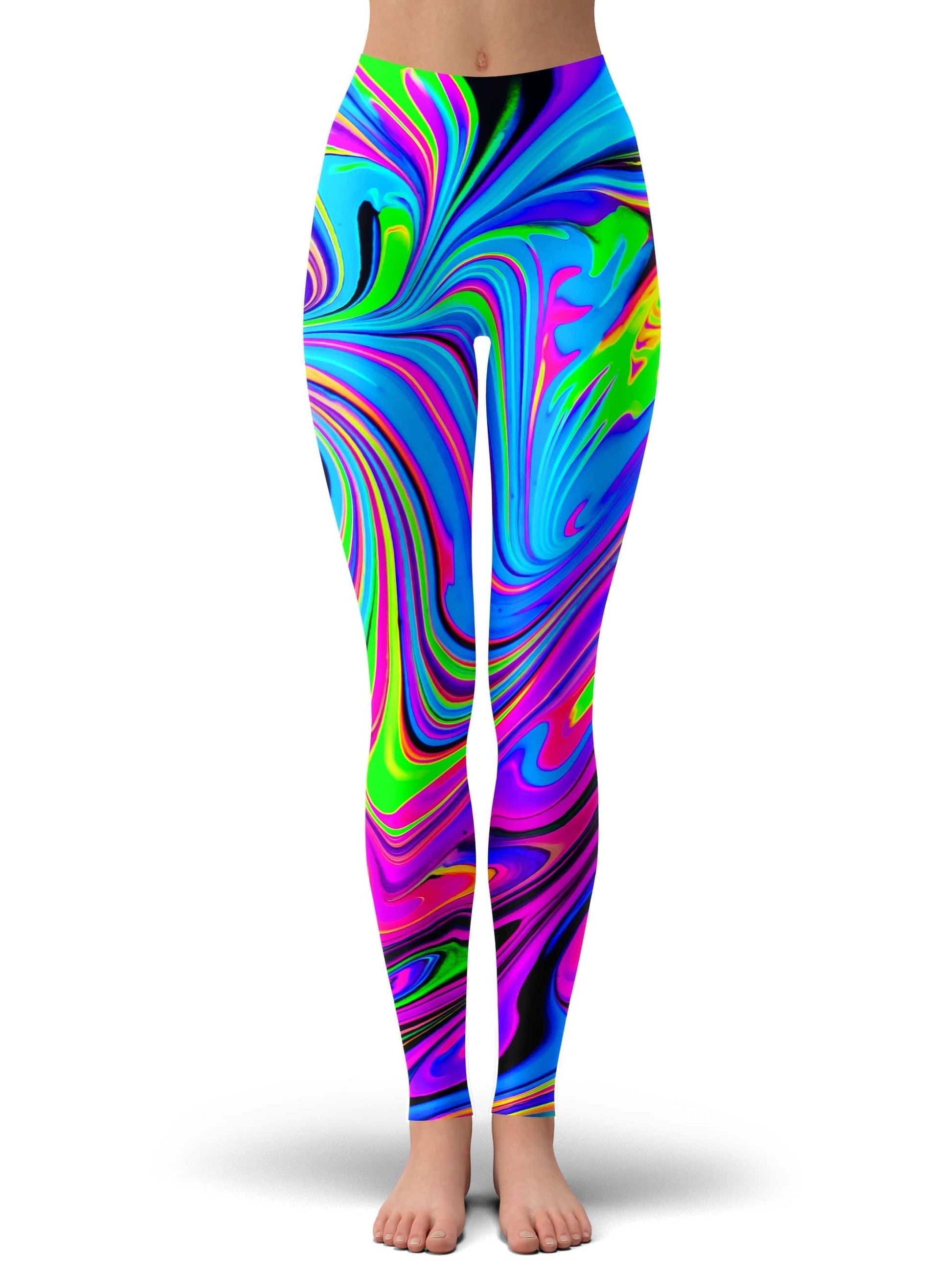 Cosmic Flow Hoodie Dress and Leggings Combo, Psychedelic Pourhouse, | iEDM