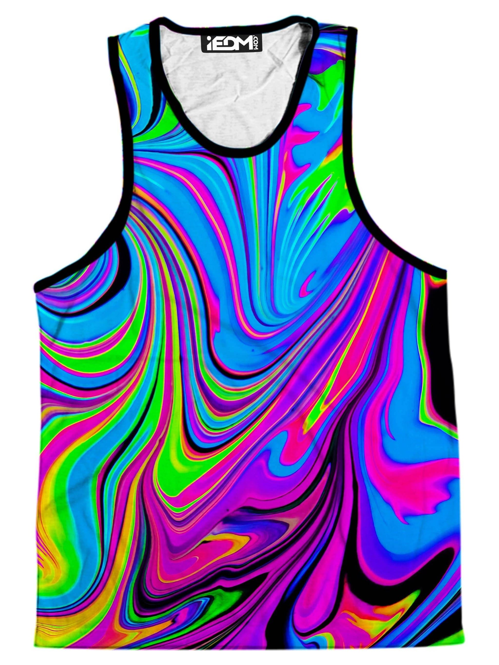 Cosmic Flow Men's Tank and Shorts Combo, Psychedelic Pourhouse, | iEDM