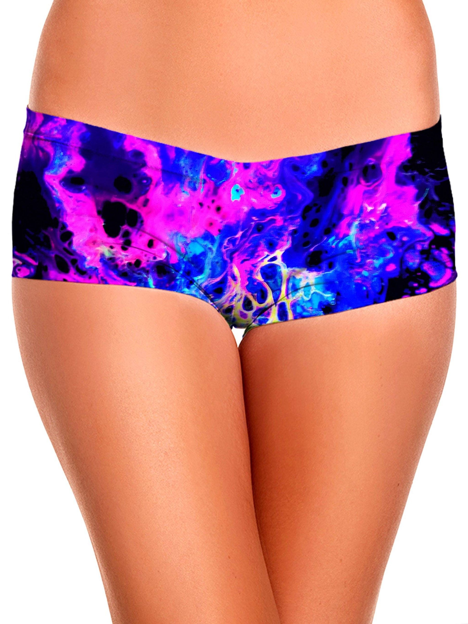 Cosmic Splatter Booty Shorts, Psychedelic Pourhouse, | iEDM
