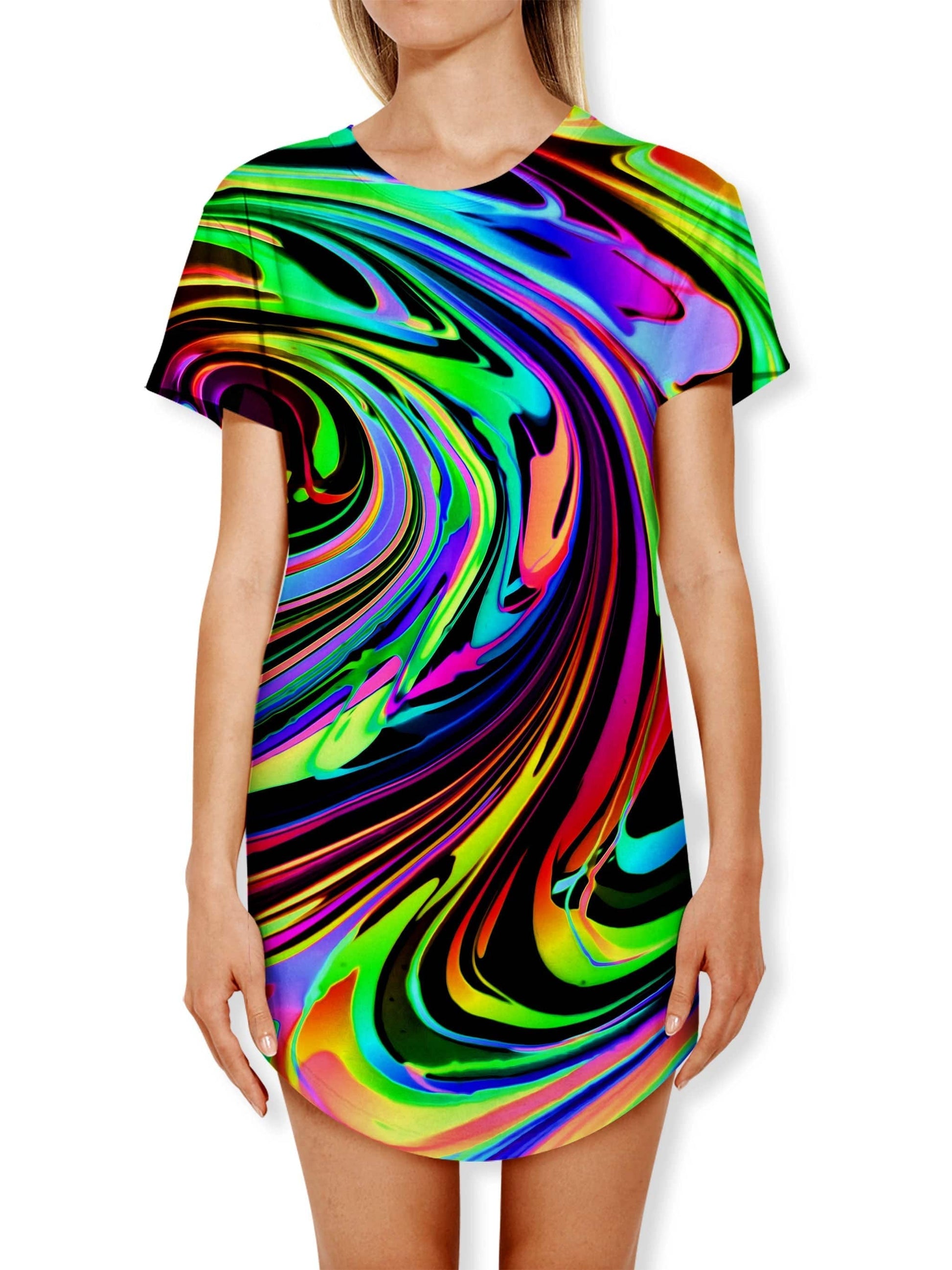Cosmic Swirl Drop Cut Unisex T-Shirt, Psychedelic Pourhouse, | iEDM