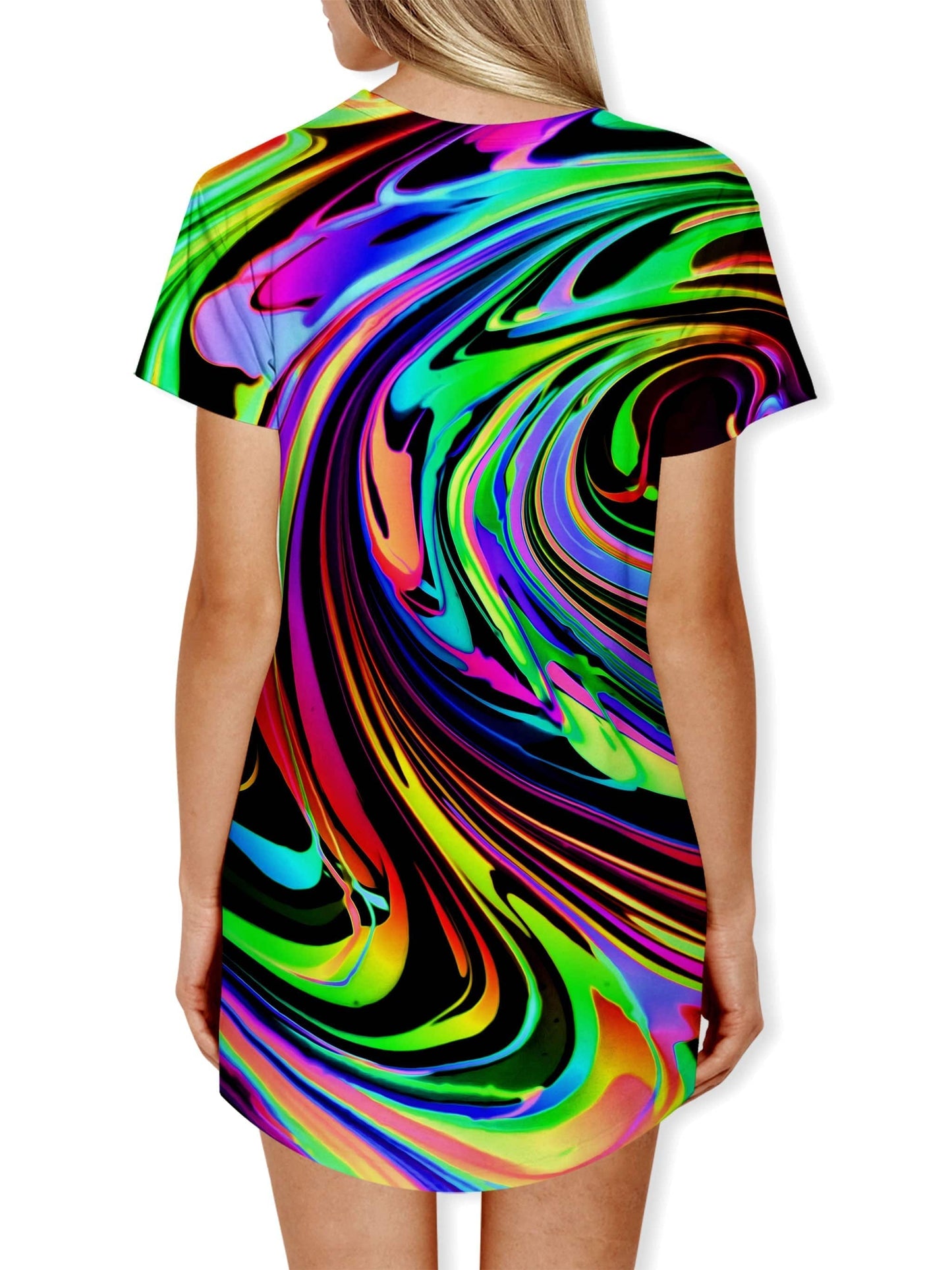 Cosmic Swirl Drop Cut Unisex T-Shirt, Psychedelic Pourhouse, | iEDM