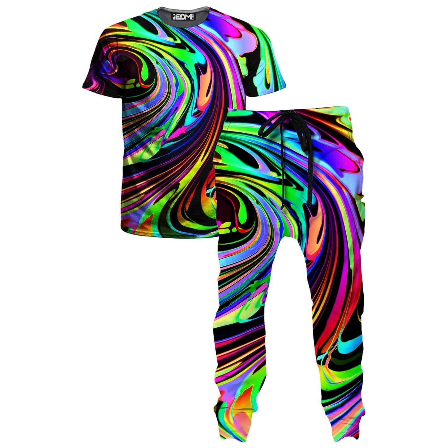 Cosmic Swirl T-Shirt and Joggers Combo, Psychedelic Pourhouse, | iEDM
