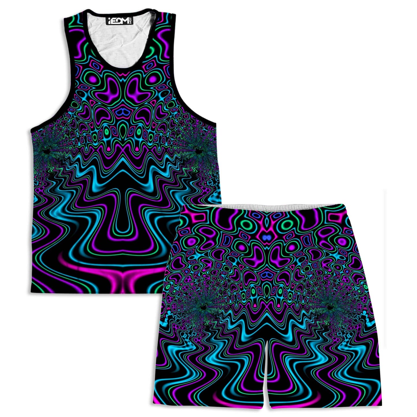 Fractal River Tank and Shorts Combo, Psychedelic Pourhouse, | iEDM