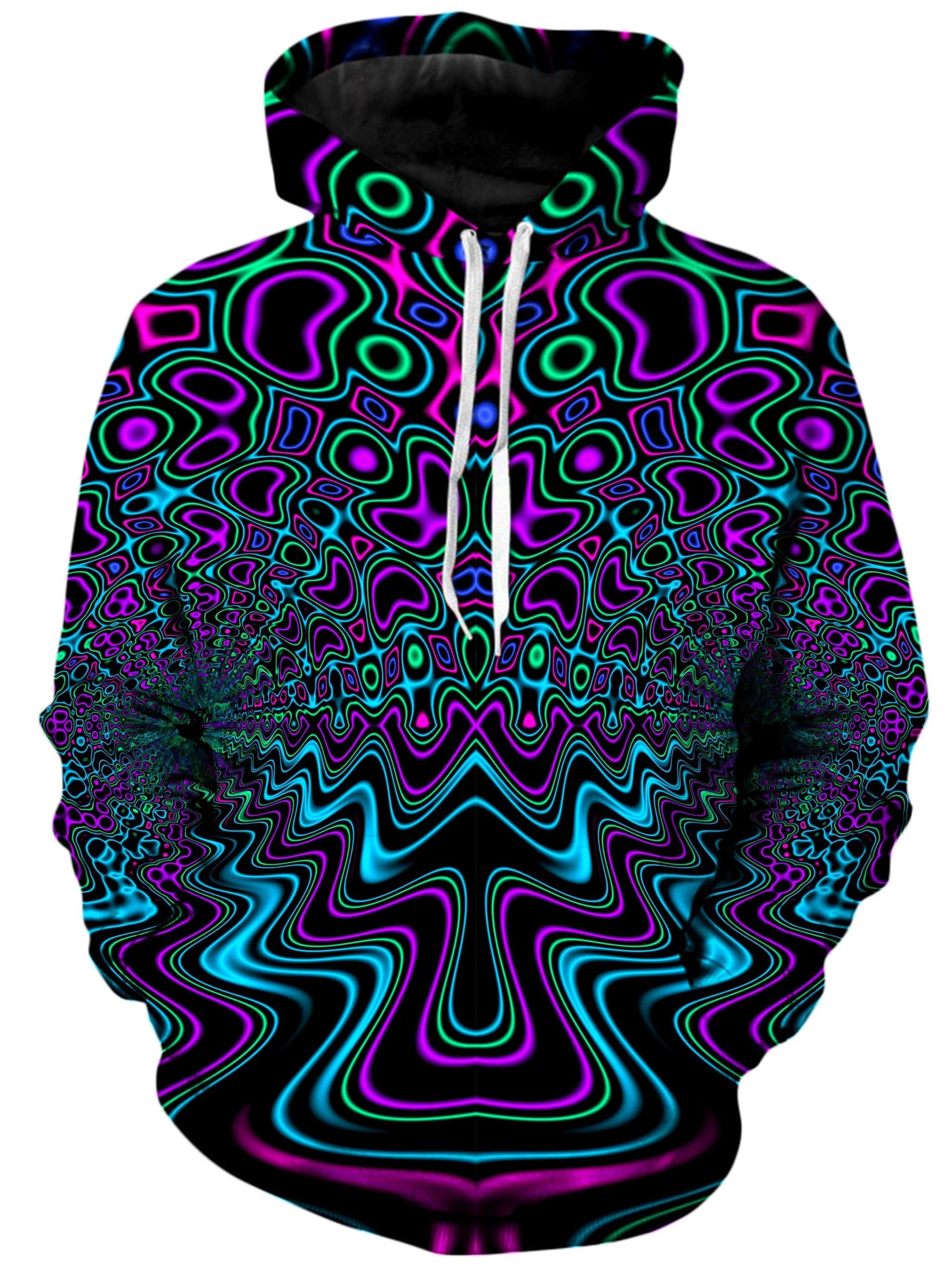 Fractal River unisex Hoodie by Psychedelic Pourhouse in Black - X-Small - Pullover - iEDM