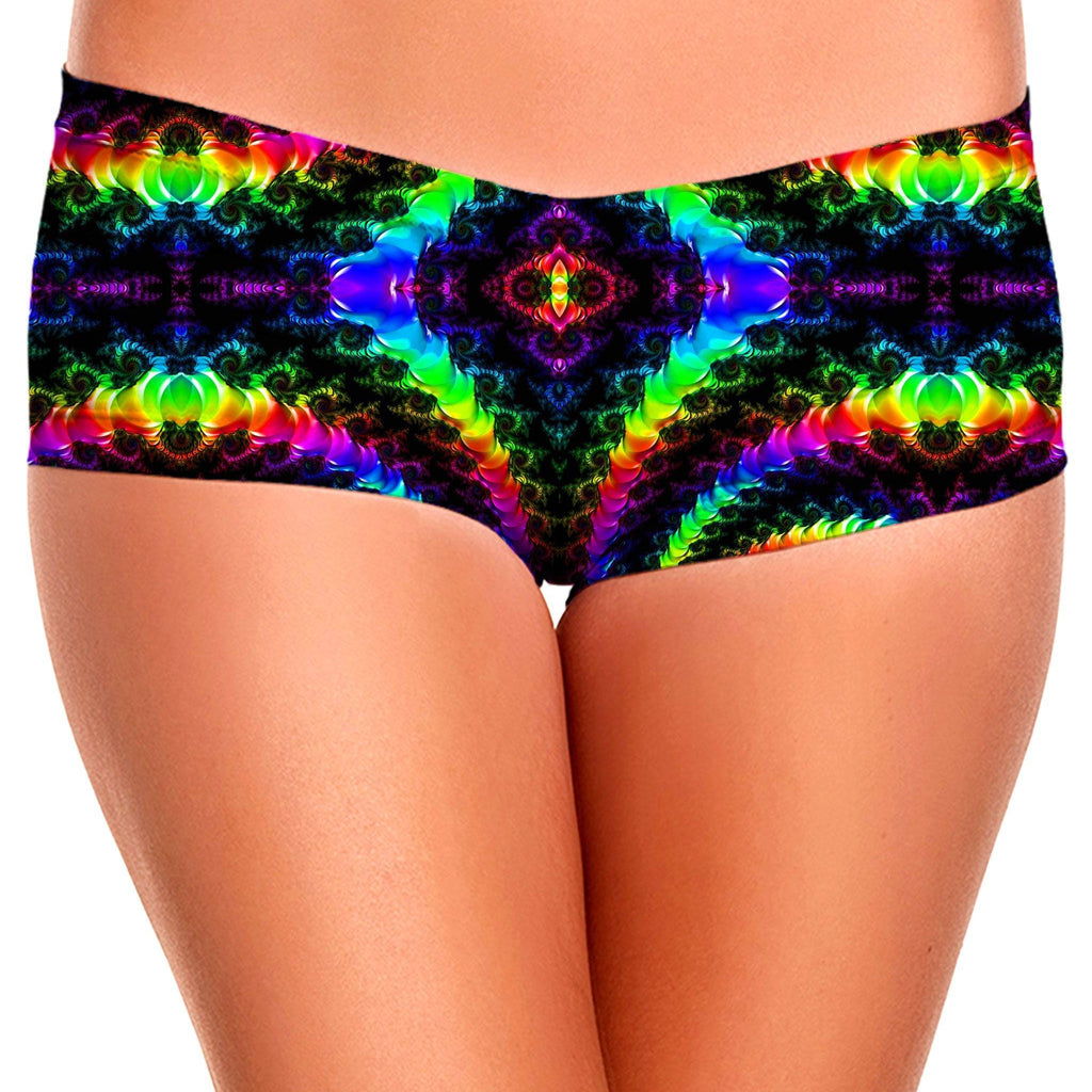 Fractaled Vision Booty Shorts, Psychedelic Pourhouse, | iEDM