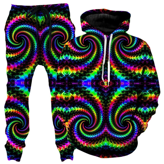 Fractaled Vision Hoodie and Joggers Combo, Psychedelic Pourhouse, | iEDM