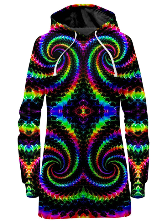 Fractaled Vision Hoodie Dress, Psychedelic Pourhouse, | iEDM