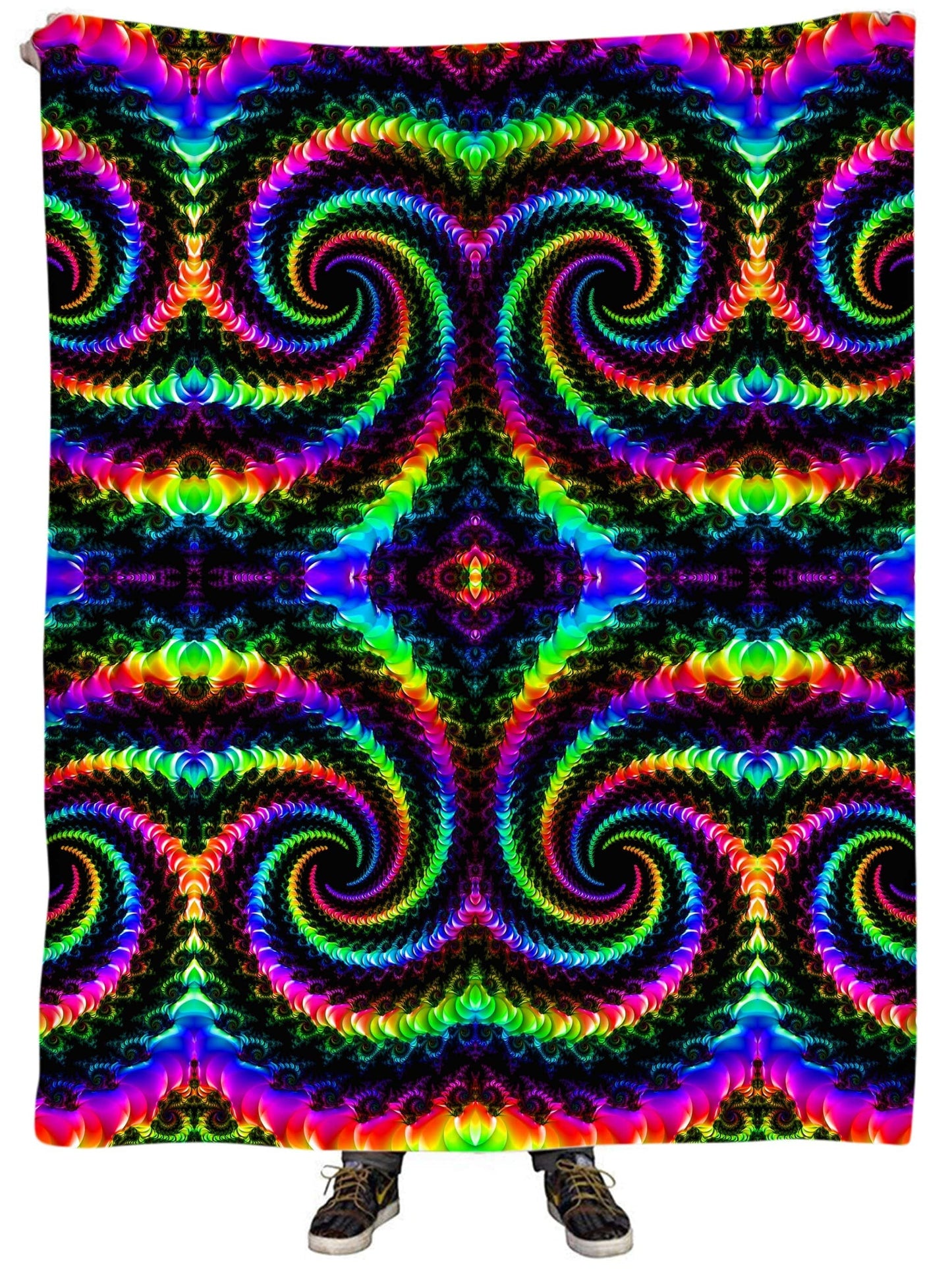 Fractaled Vision Plush Blanket, Psychedelic Pourhouse, | iEDM
