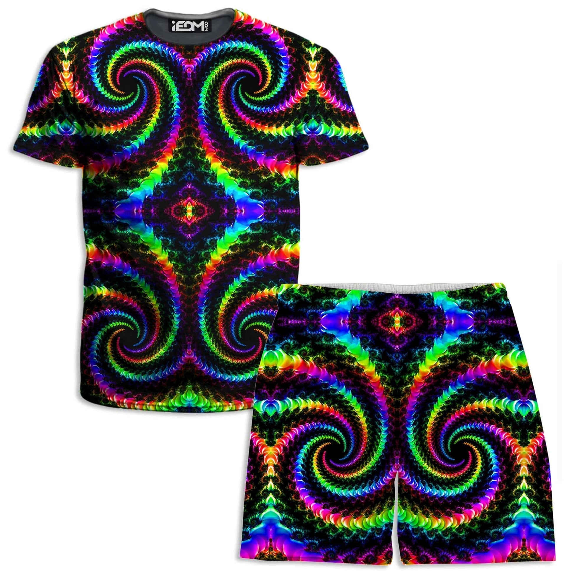 Fractaled Vision T-Shirt and Shorts Combo, Psychedelic Pourhouse, | iEDM