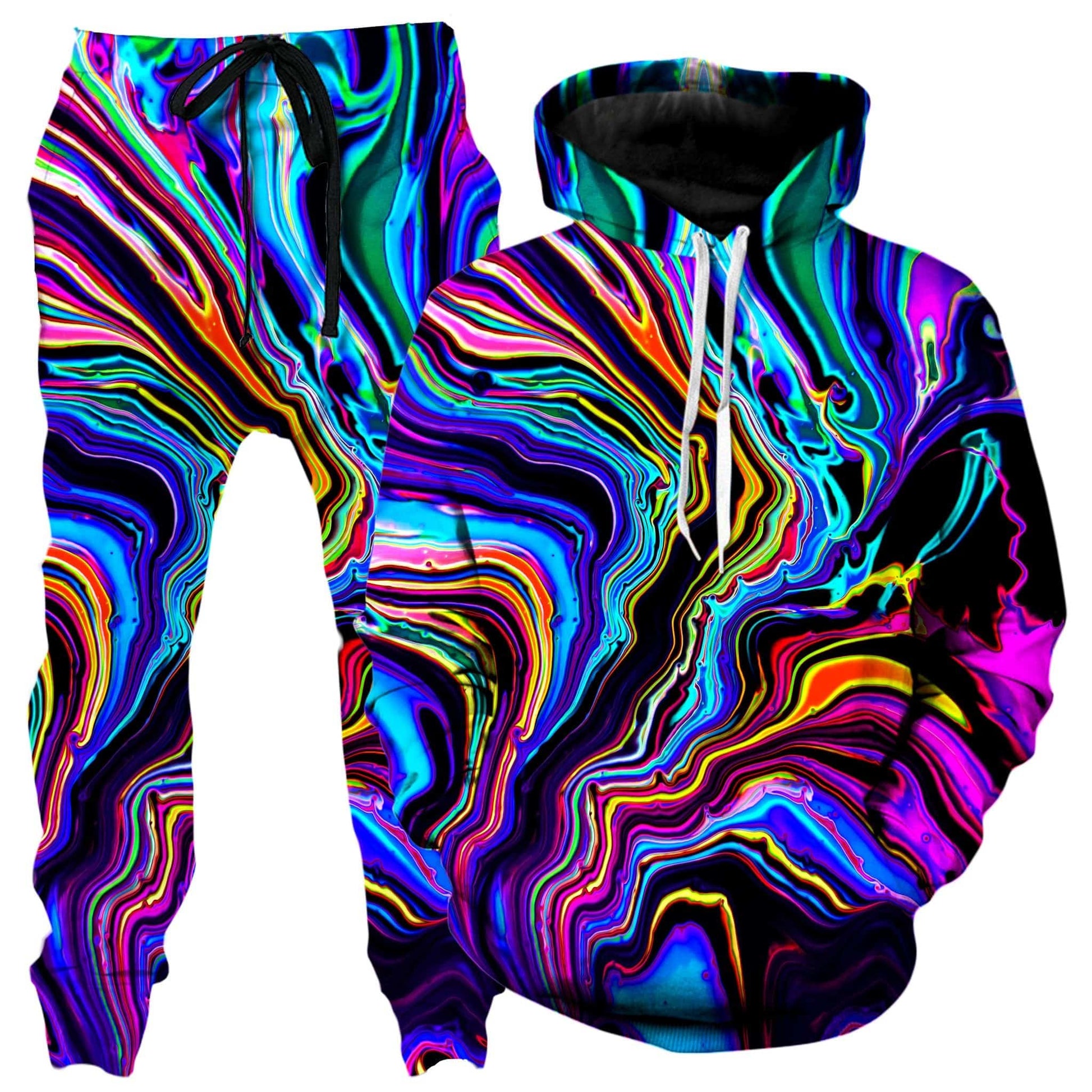 Neon Rift Hoodie and Joggers Combo, Psychedelic Pourhouse, | iEDM