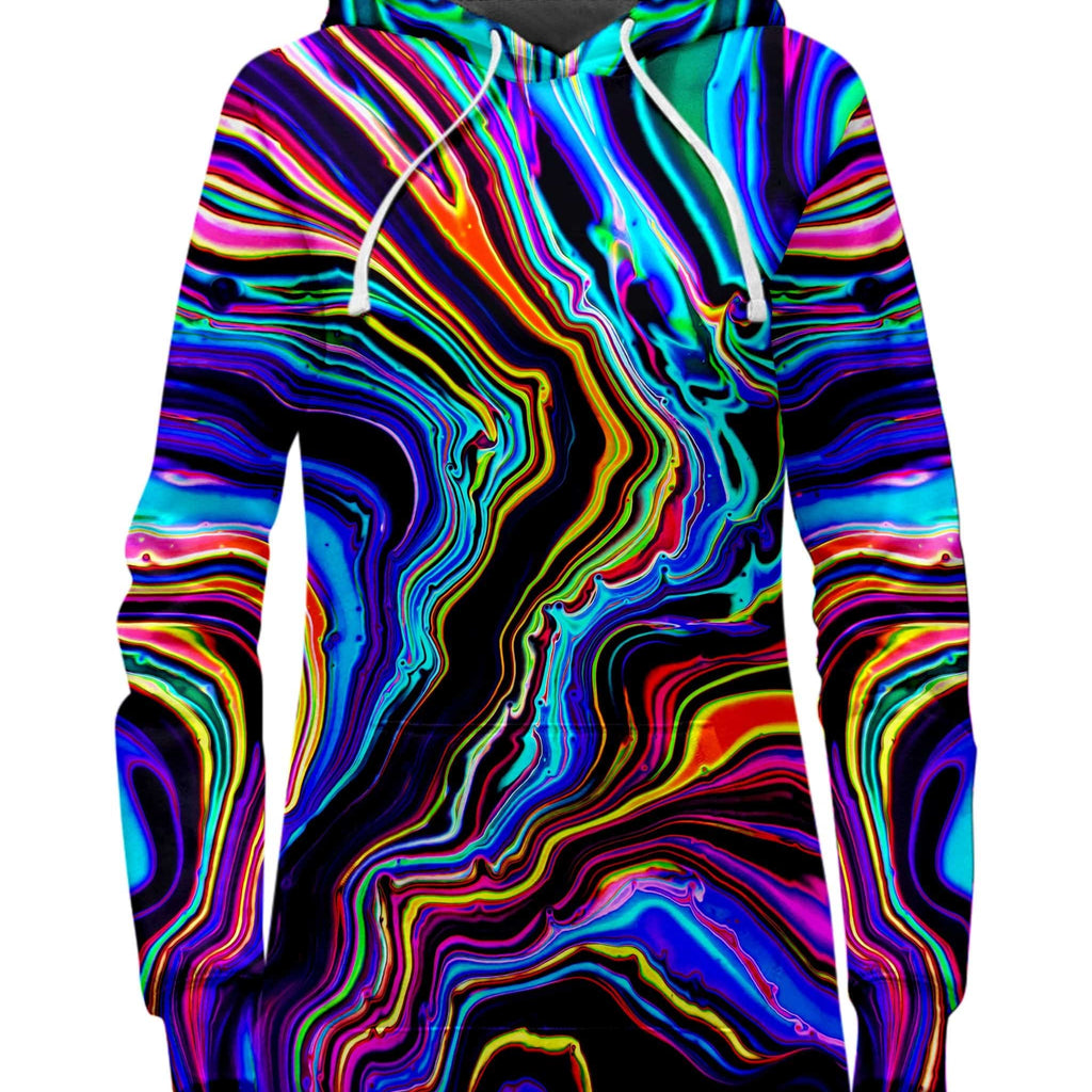 Neon Rift Hoodie Dress, Psychedelic Pourhouse, | iEDM