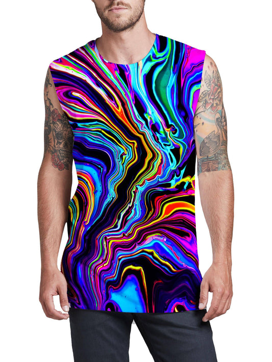Neon Rift Men's Muscle Tank, Psychedelic Pourhouse, | iEDM