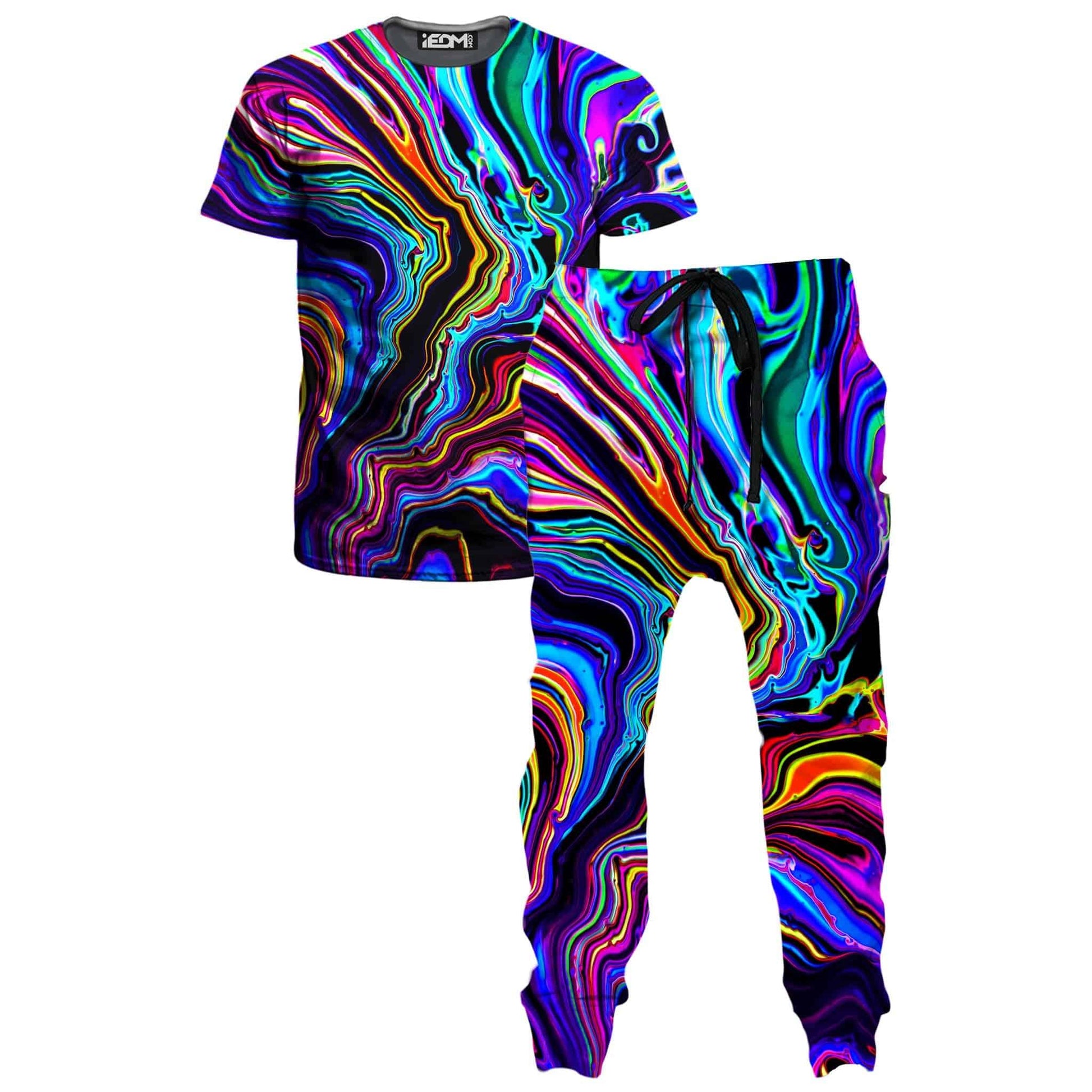 Neon Rift T-Shirt and Joggers Combo, Psychedelic Pourhouse, | iEDM