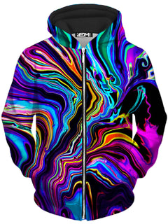 Psychedelic Pourhouse - Neon Rift Unisex Zip-Up Hoodie