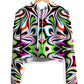 Neon Zebra Portal Fleece Crop Hoodie, Psychedelic Pourhouse, | iEDM