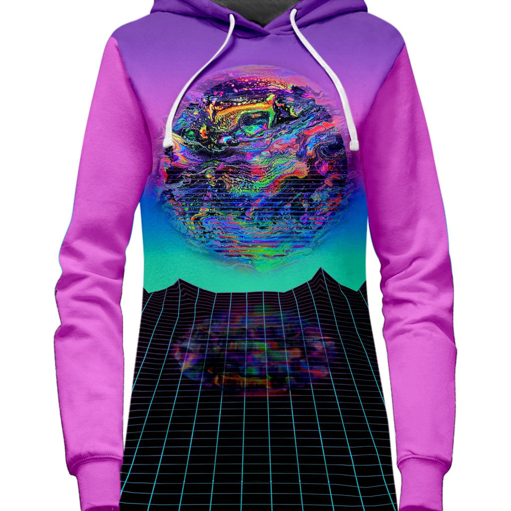 Psychedelic Outrun Hoodie Dress, Psychedelic Pourhouse, | iEDM