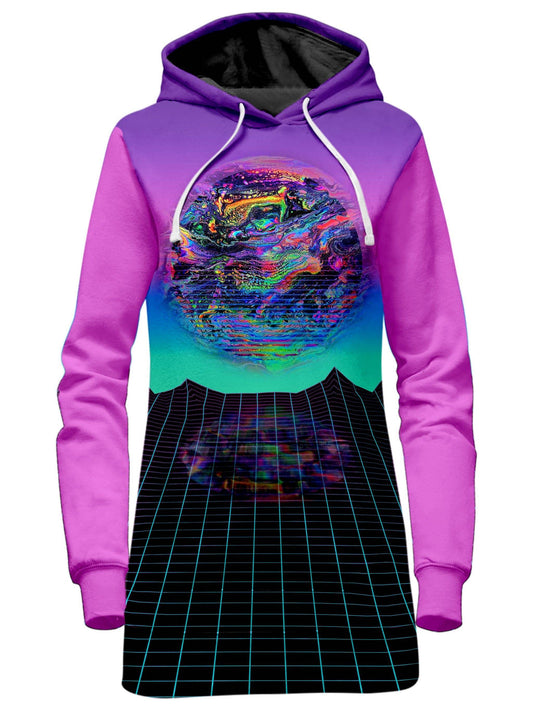 Psychedelic Outrun Hoodie Dress, Psychedelic Pourhouse, | iEDM