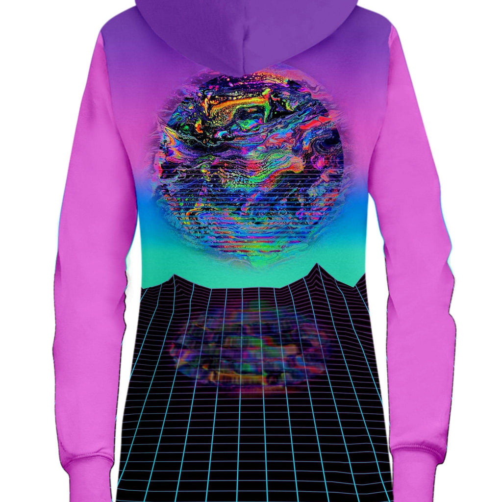 Psychedelic Outrun Hoodie Dress, Psychedelic Pourhouse, | iEDM