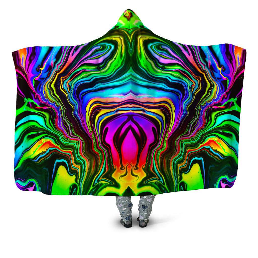 Rainbow Rift Hooded Blanket, Psychedelic Pourhouse, | iEDM