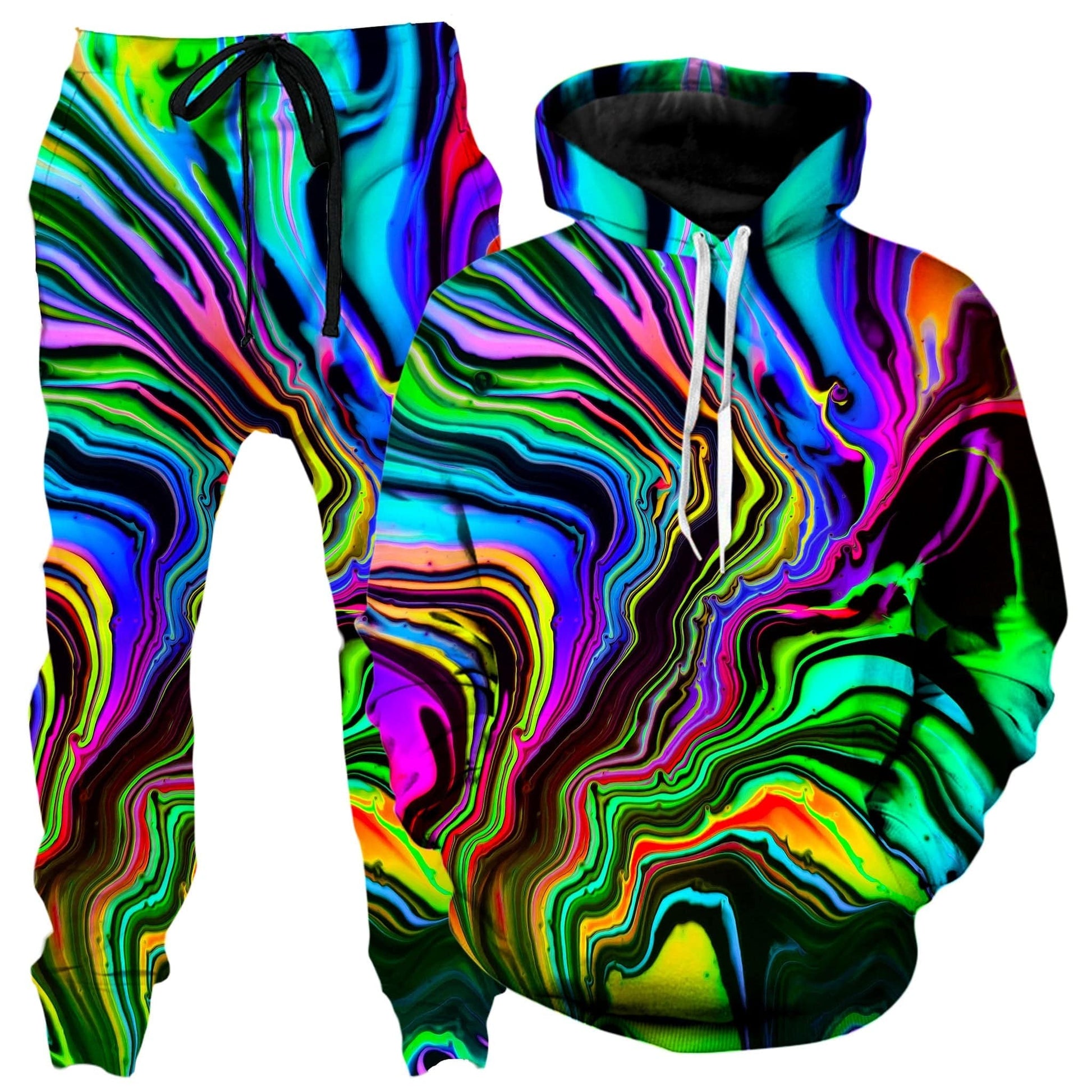 Rainbow Rift Hoodie and Joggers Combo, Psychedelic Pourhouse, | iEDM