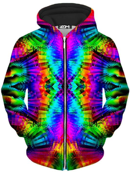 Reality Breakdown Unisex Zip-Up Hoodie, Psychedelic Pourhouse, | iEDM