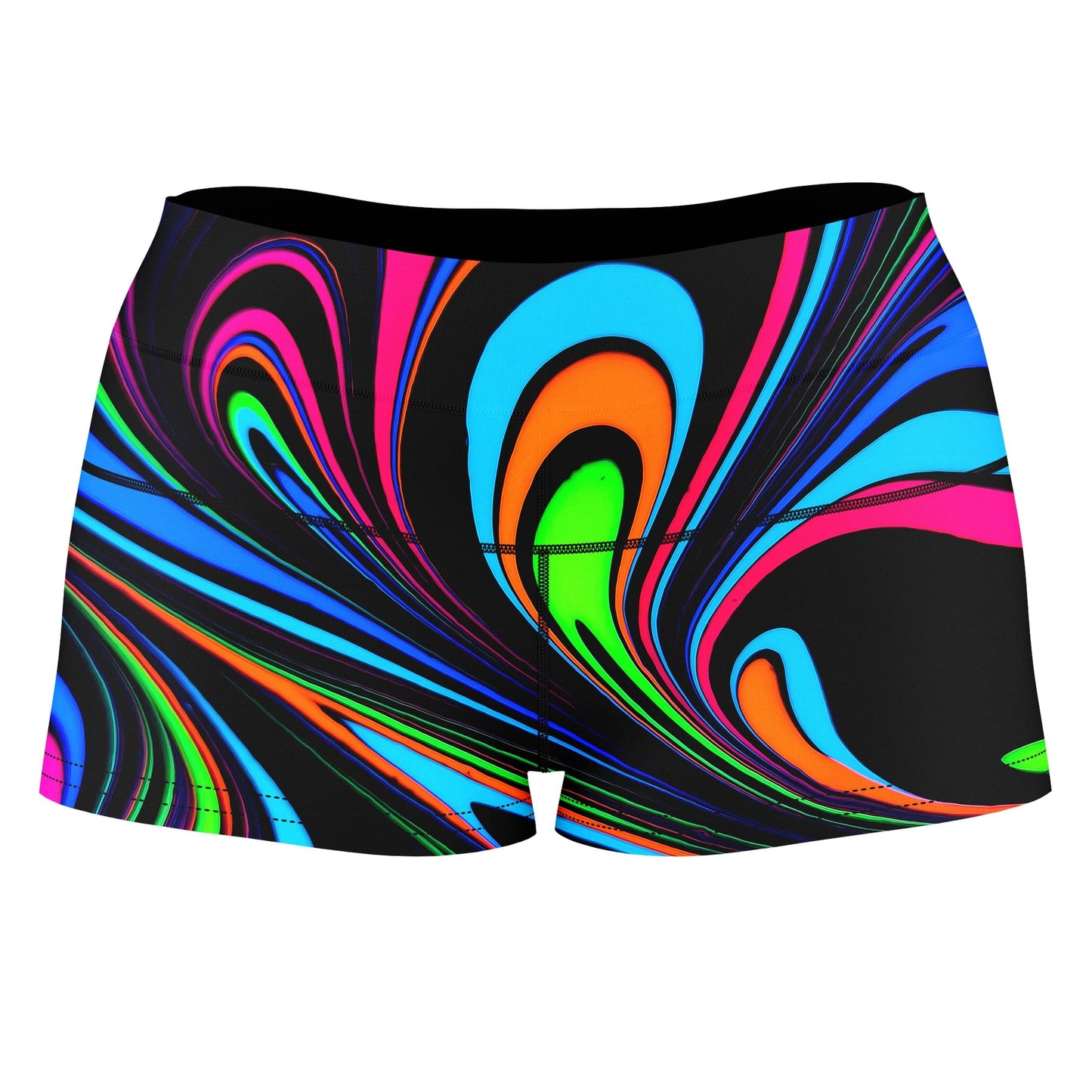 Synesthesia High-Waisted Women's Shorts, Psychedelic Pourhouse, | iEDM