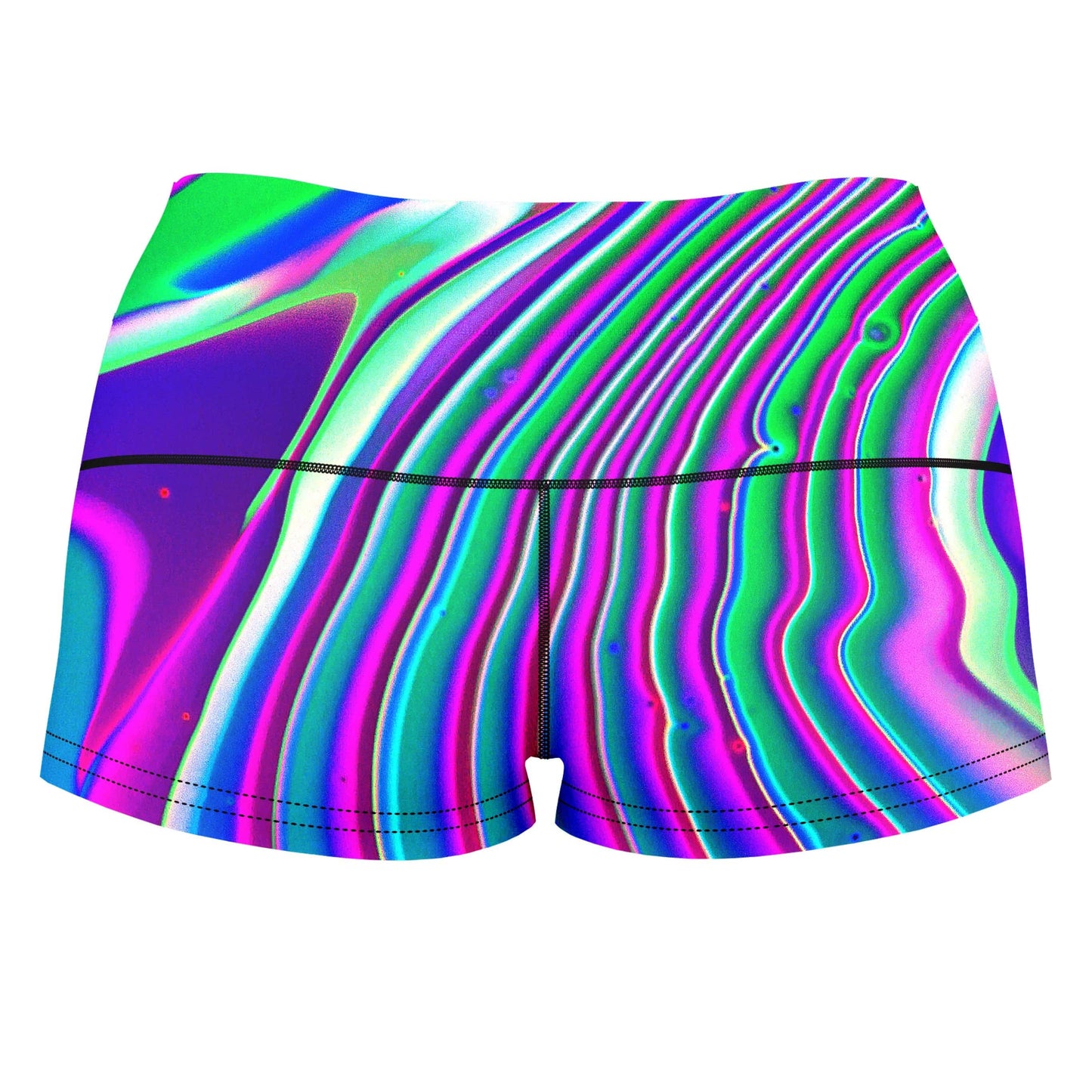 Tangerine Dream High-Waisted Women's Shorts, Psychedelic Pourhouse, | iEDM
