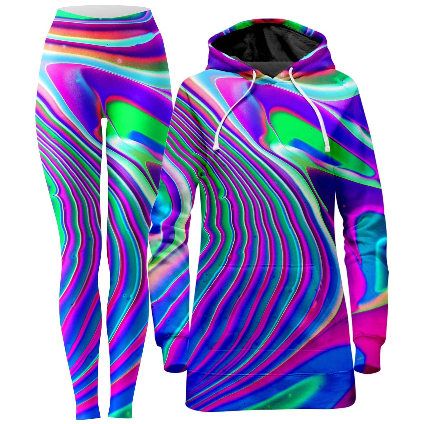 Tangerine Dream Hoodie Dress and Leggings Combo, Psychedelic Pourhouse, | iEDM