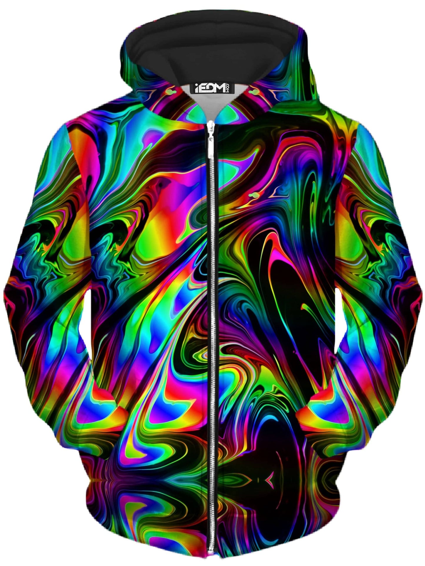 That Glow Flow Unisex Zip-Up Hoodie, Psychedelic Pourhouse, | iEDM