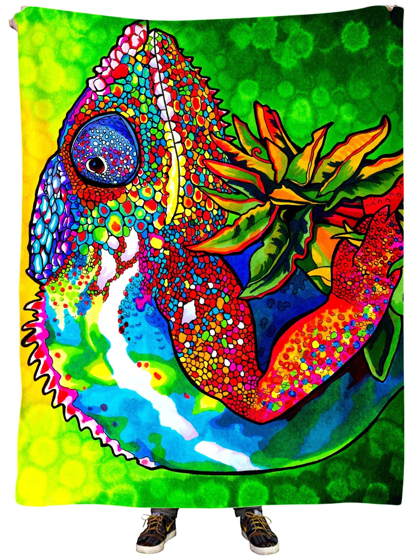 Capricious Chameleon Plush Blanket, Rachel Rosenkoetter, | iEDM