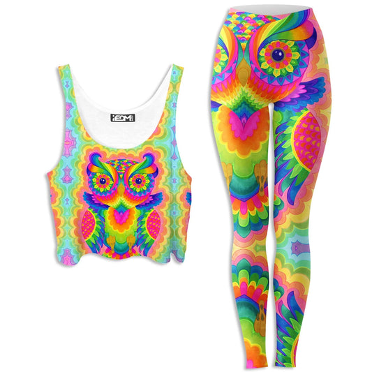 Cosmic Owl Crop Top and Leggings Combo, Rachel Rosenkoetter, | iEDM