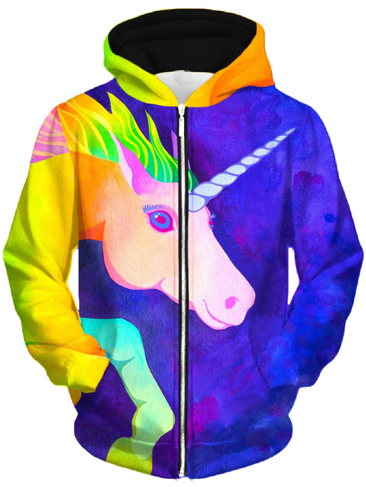 Unicorn Unisex Zip-Up Hoodie, Rachel Rosenkoetter, | iEDM