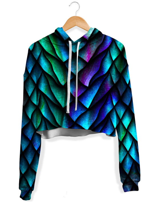 Dosed Dragon Scale Fleece Crop Hoodie (Ready To Ship), Ready To Ship, | iEDM